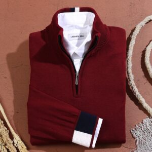 Tommy Hilfiger Knit Half-Zip Jumper Maroon