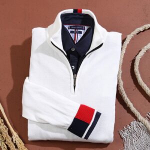 Tommy Hilfiger Knit Half-Zip Jumper Off White