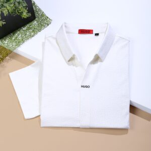 HUGO BOSS V- Neck Polo Shirt White