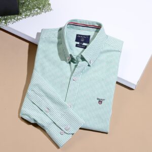 Gant Striped Oxford Cotton Shirt Mint green