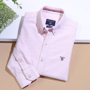 Gant Striped Oxford Cotton Shirt Pink