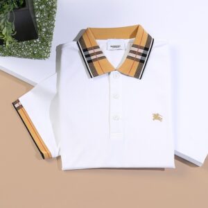 Burberry Polo Shirt White Flag Collar