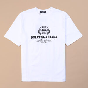 Dolce & Gabbana Embroidered  Round T-shirt  White