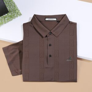 Gucci Polo Shirt Logo Rubber Brown