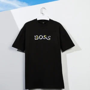 Boss Round T-shirt 3d Logo Black