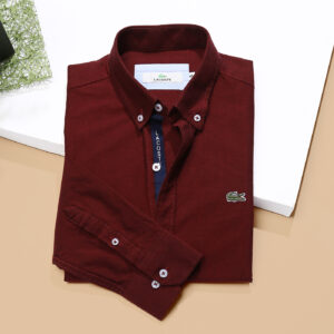 Lacoste Basic Shirt Oxford Maroon