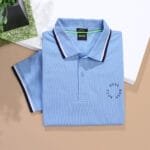 Boss Polo Shirt Cotton Rubber Logo