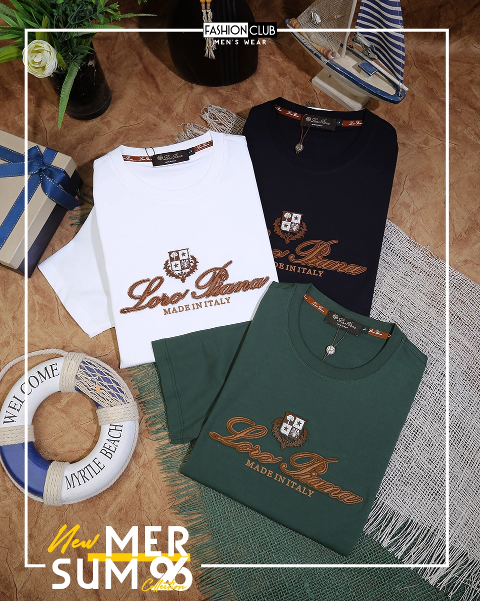 IMG_0014 copy Loro Piana Round Neck T-Shirt Embroidered - Image 1